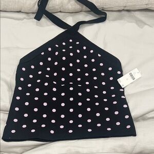 Maeve Black and Pink Polka Dot Tank Top